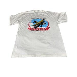 Vintage 1990s Sean D Tucker 1 800 Collect Aerobatic Team T Shirt XL White